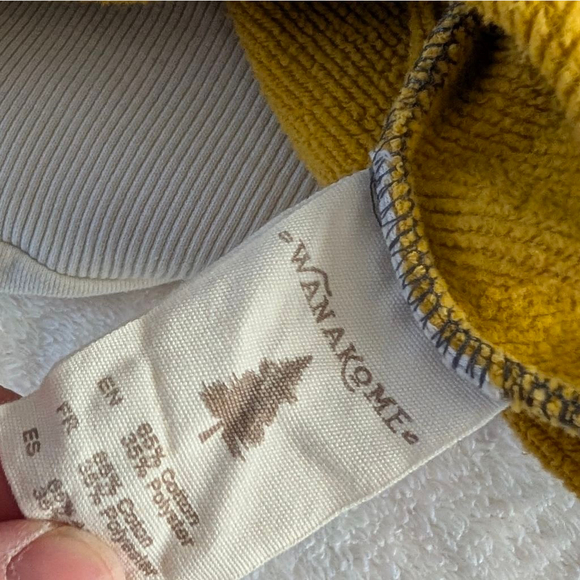 Wanakome Selene Asymmetrical Hooded Heather Grey Honey Oatmeal Sweatshirt -Small - Picture 5 of 9